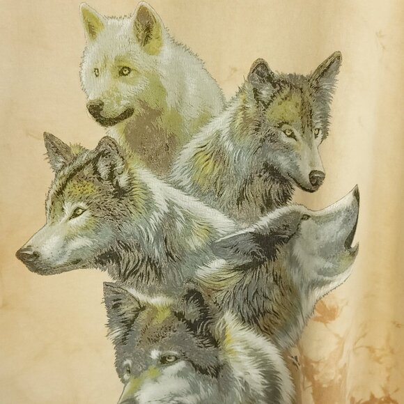 Wolf Wolves Graphic T-Shirt Men's XL Tie Dye Quality Goods Canada Distressed - Picture 5 of 13